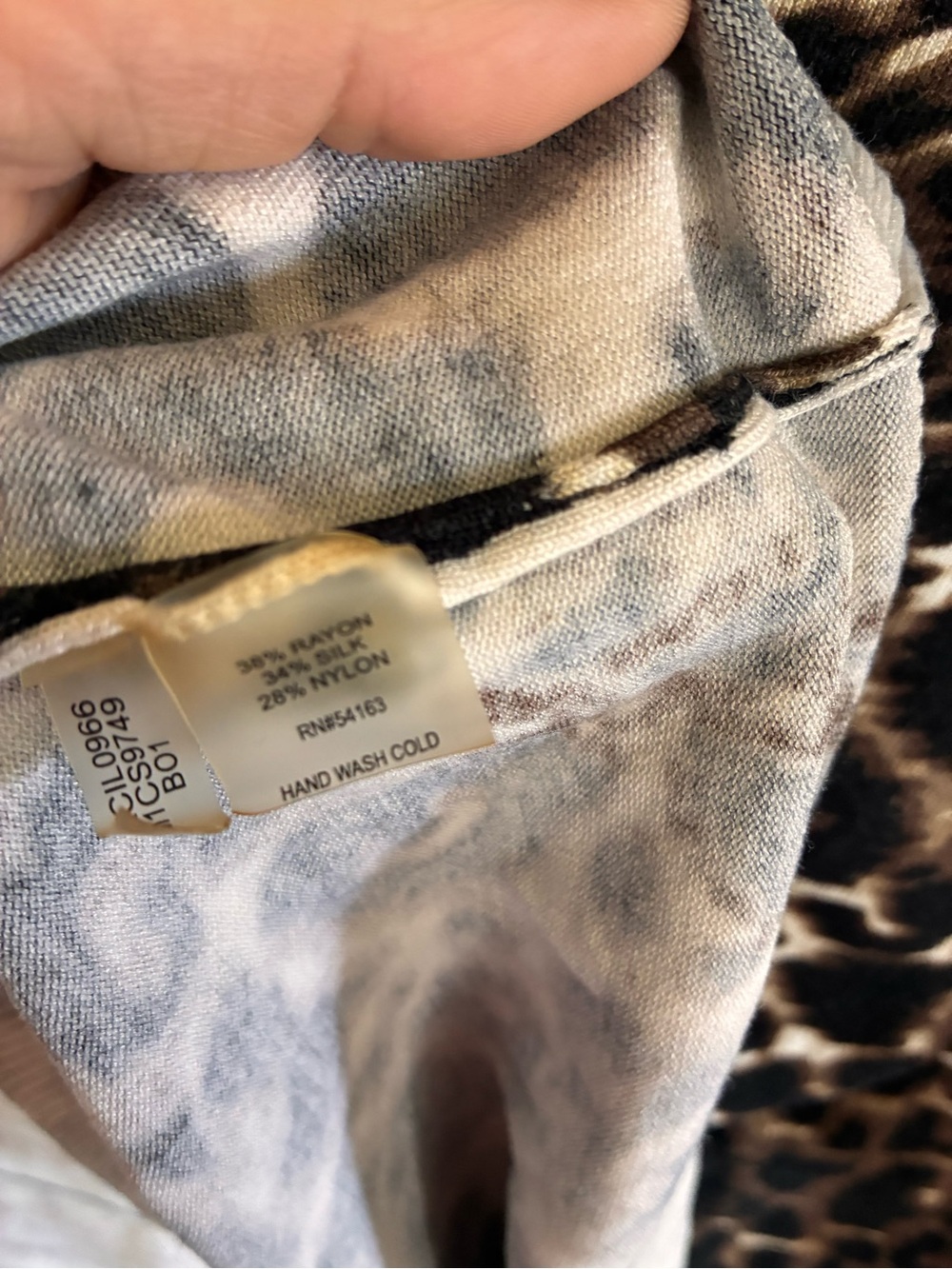 Calvin Klein Women's Leopard Print Short Sleeve Top - Brown/Black Large - Picture 4 of 4